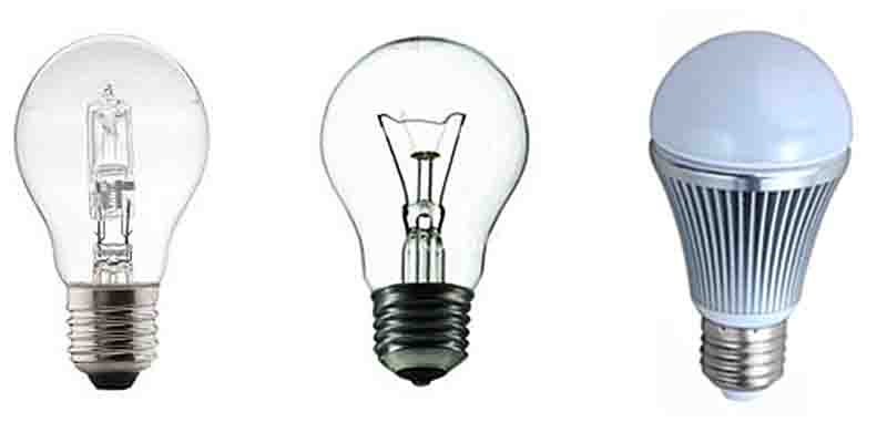 传统灯与LED灯对比图
