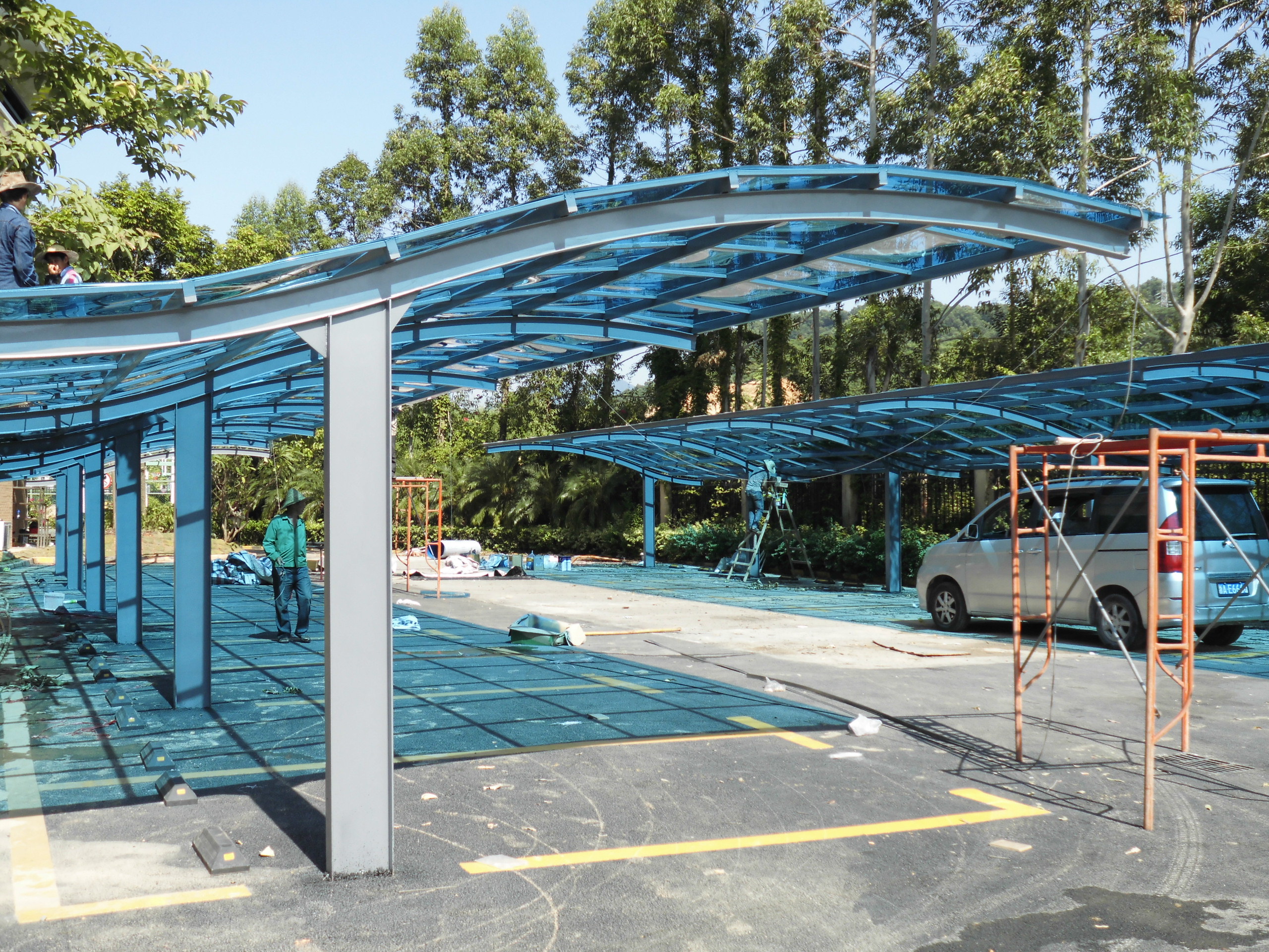 成都不锈钢结构pc耐力板车棚 雨棚 耐力板阳光棚-阿里巴巴