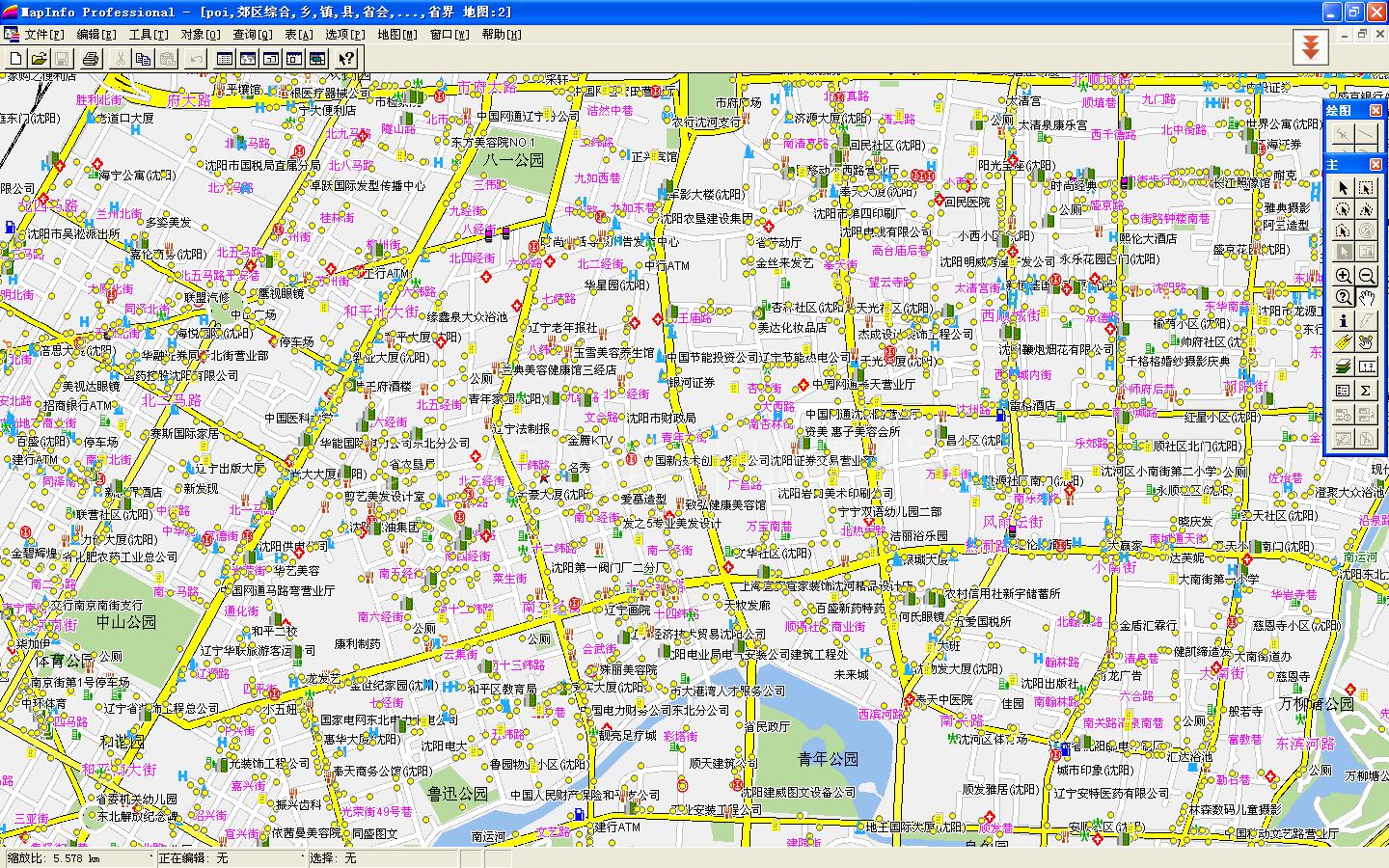      沈阳市mapinfo格式电子地图