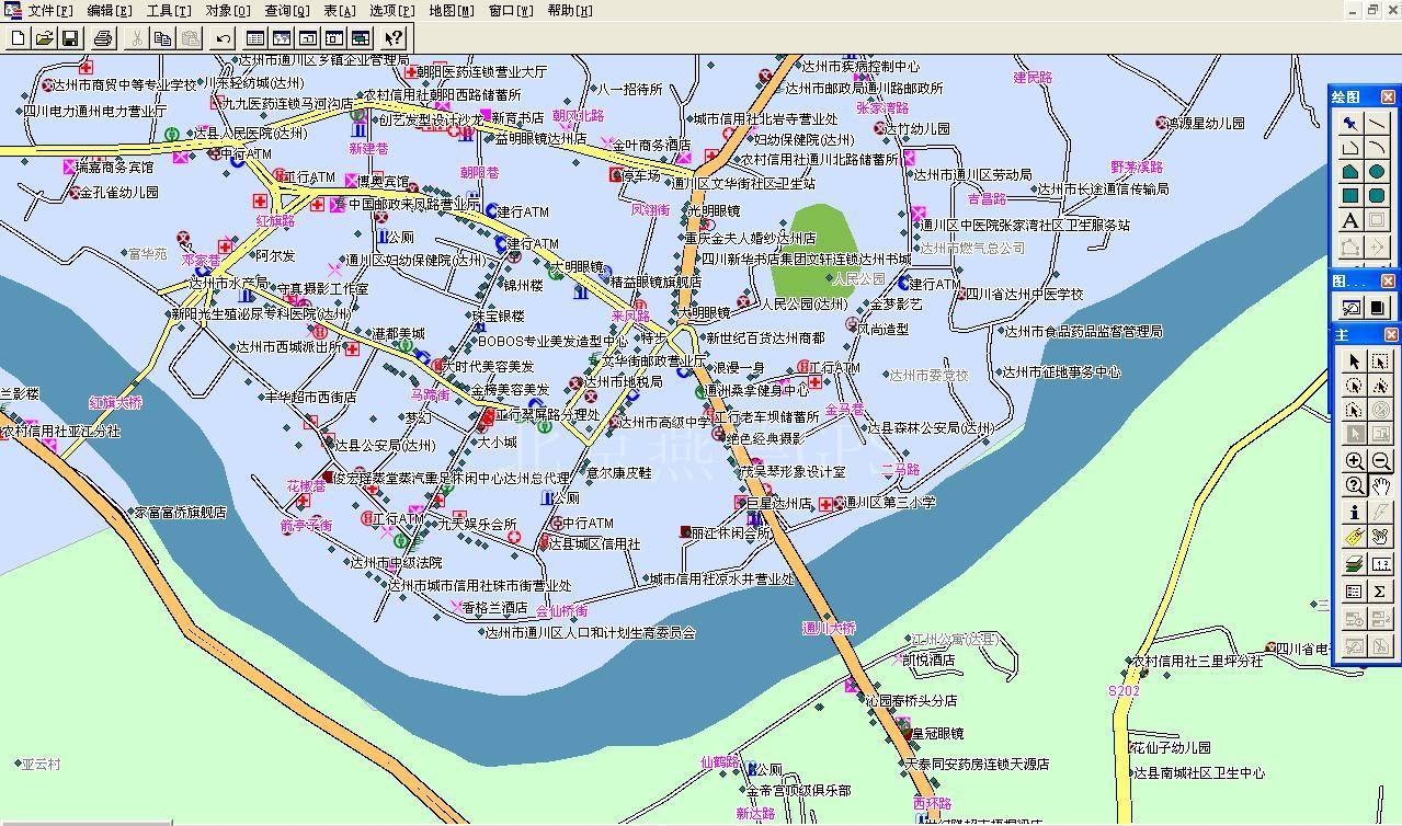 达州市_产品展示_gps电子地图_gis电子地图_mapinfo
