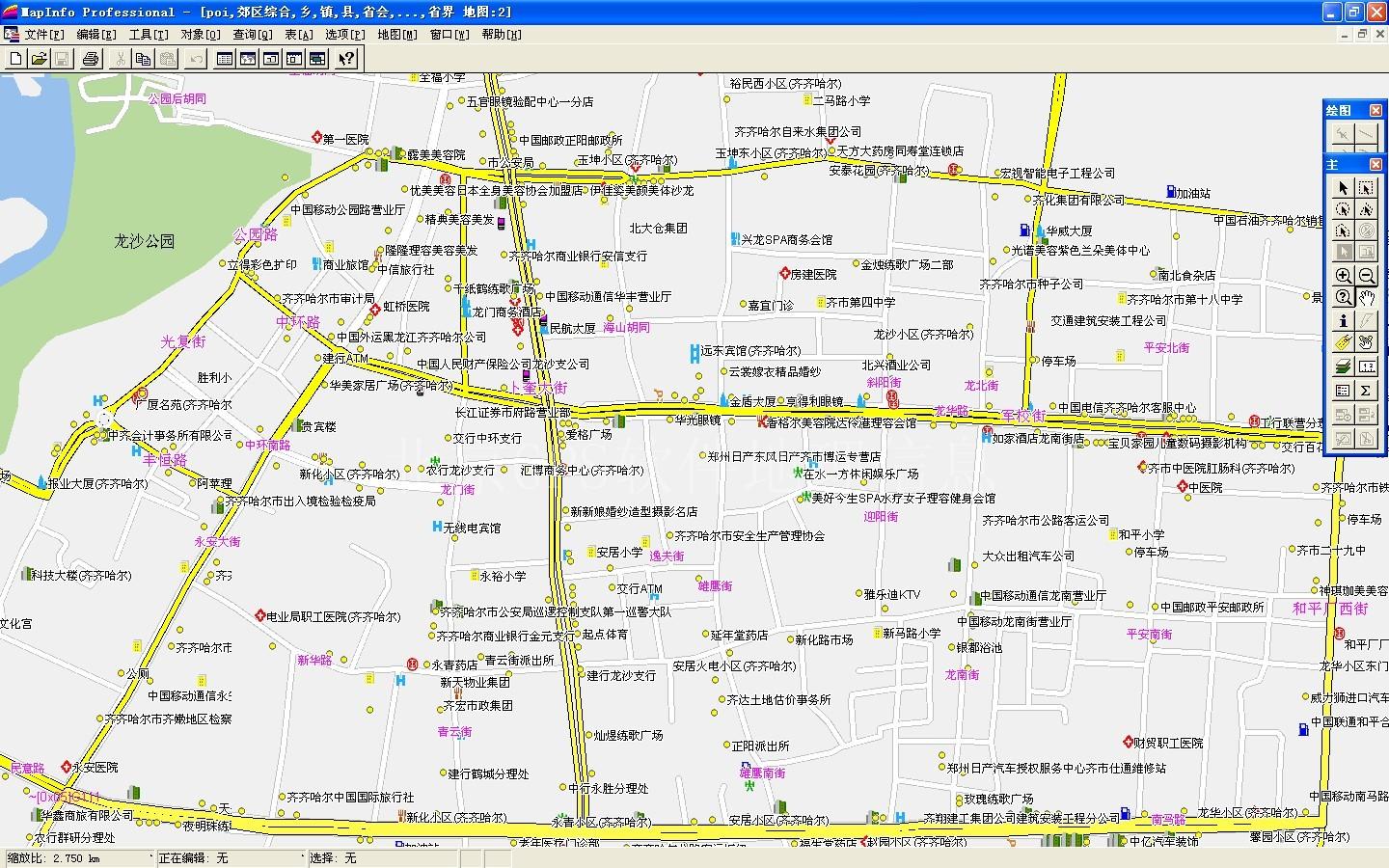 齐齐哈尔市电子地图_产品展示_2016年最新mapinfo