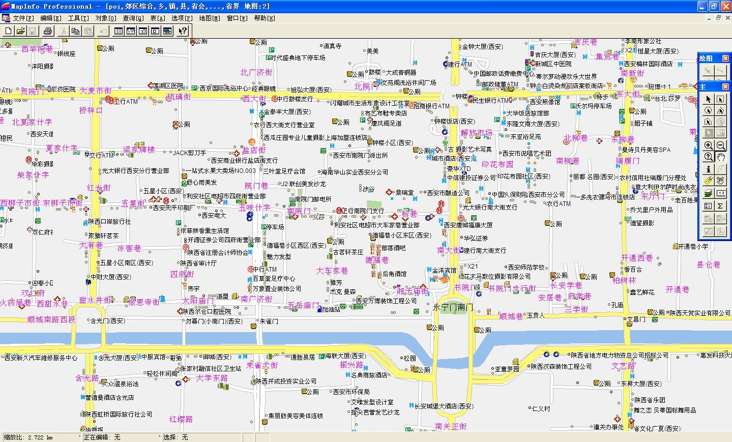 西安市mapinfo格式电子地图