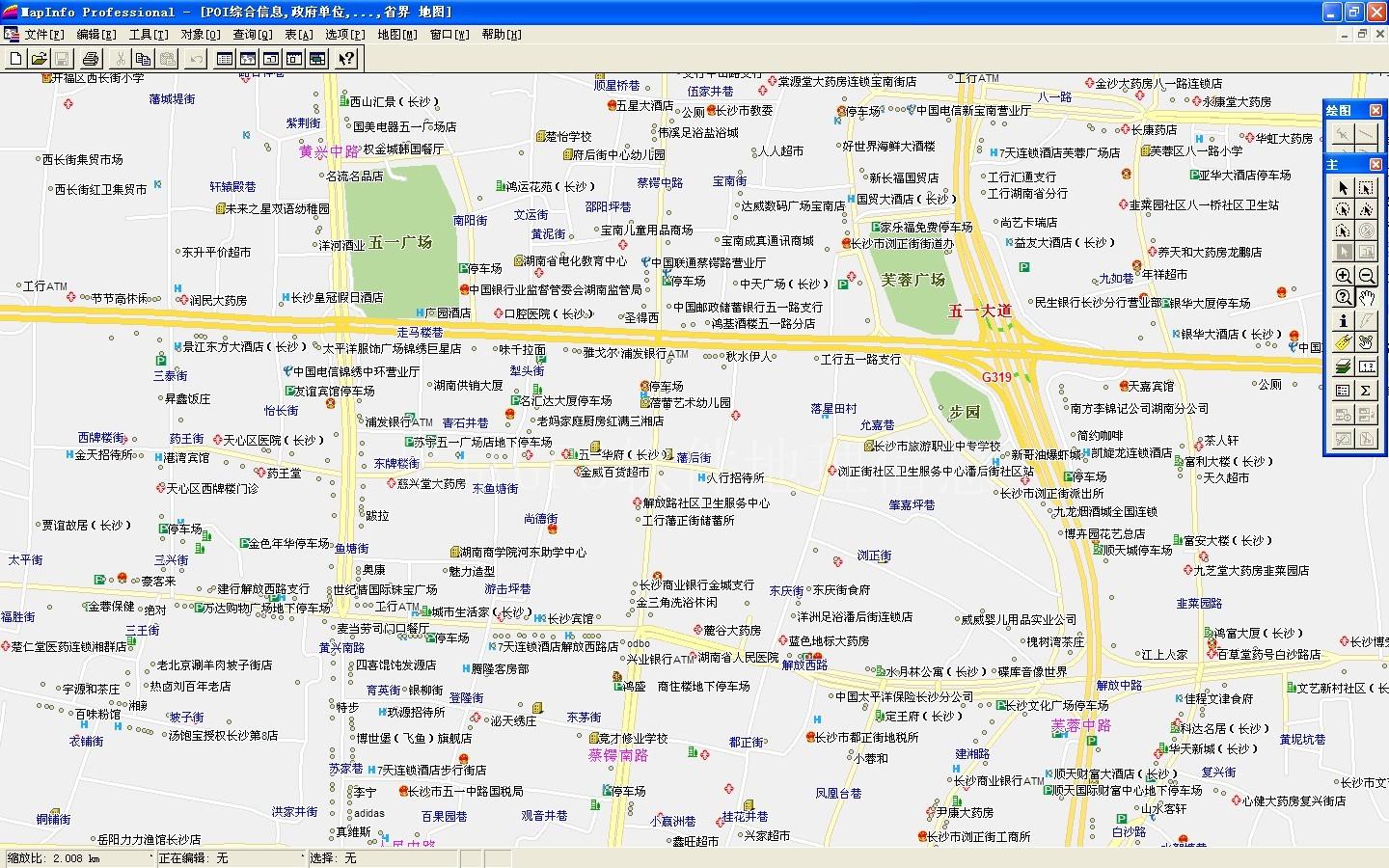 长沙市mapinfo地图图片