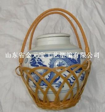 仿藤酒篮 塑编酒篮 金元宝工艺酒篮 酒筐 筐酒 礼品酒篮