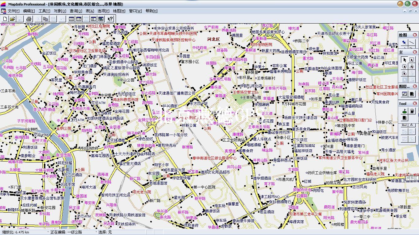 天津市mapinfo格式电子地图