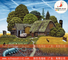 科幻三D墙绘