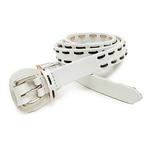 White/card tang fashion leisure leather belt