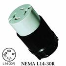 WJ-9430B NEMA L14-30C Twist Lock Connector 30A 125/250VAC 3Pole 4Wire Locking Connector, usa nema co