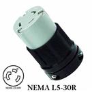 WJ-9330B NEMA L5-30C Twist Lock Connector 30A 125VAC 2Pole 3Wire Locking Connector, usa power Indust