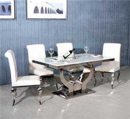 The new stainless steel bergamot marble European contracted combination eat desk and chair