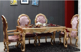 新古典餐桌 实木雕花 欧式饭桌