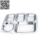 不锈钢小五格快餐盘（Stainless steel snack plate）ZD-KCP07