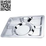 不锈钢大圆方型快餐盘（Stainless steel snack plate）ZD-KCP08