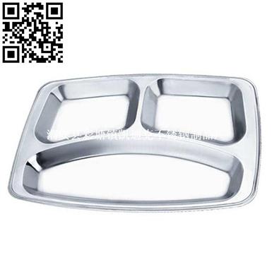 不锈钢小三格快餐盘（Stainless steel snack plate）ZD-KCP05