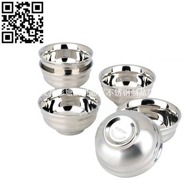 304不锈钢双层白金碗（Stainless steel Bowl）ZD-SW19