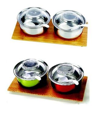 美味调味煲2Pcs（Stainless steel Condiment Box）ZD-TWH17