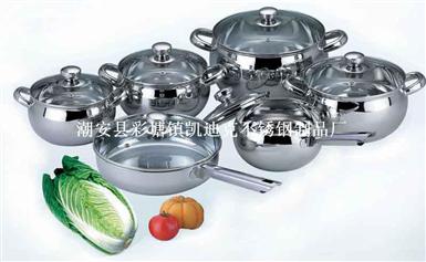 印尼12件庄套锅（12-piece Stainless Steel Cookware Set）ZD-TZG035