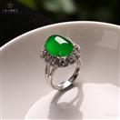 Full green emerald ring