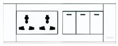 A118-S3K-1DGN2  三位单控开关带二位多用插座