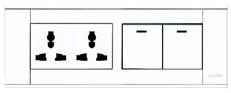 A118-L2K-2DGN2  二位双控开关带二位多用插座