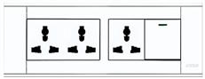 A118-L1K-3DGN   双控开关带三位多功能插座