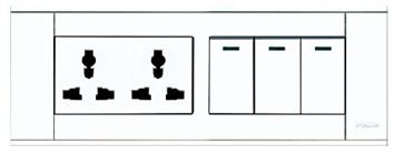 A118-S3K-1DGN2  三位单控开关带二位多用插座