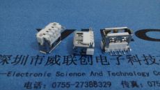 短体10.0USB 90度DIP 后两脚插板 6.8H 白胶