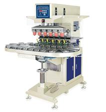 東莞恒錦生產轉盤移印機HP-300FZ Pneumatic six colors conveyor pad printing machine