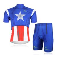 XINTOWN美国队套装 骑行服短袖套装 自行车服 夏季吸湿排汗速干衣