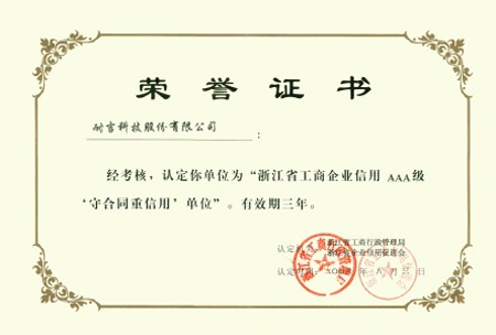 守合同重信用證書